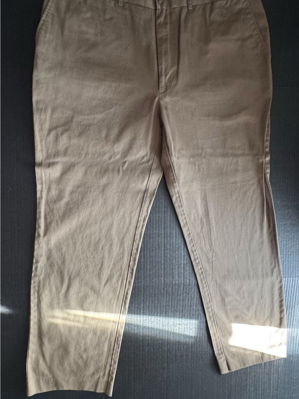 Architect Mens Chino Pants 44x32 Brown Khaki 100% Cotton Flat Front Casual